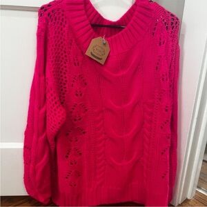 Kori Vibrant Pink Crew Neck Sweater